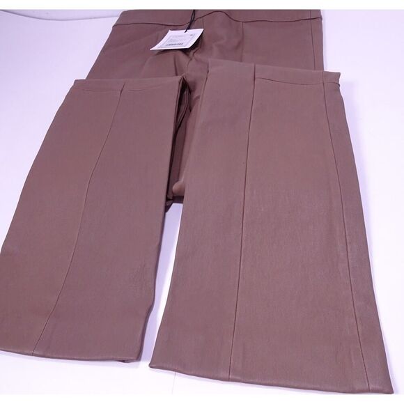 Theory Women's Slim Kick L Urban St Leather Pants Truffle Sz 00 NWT 795 - Picture 10 of 11